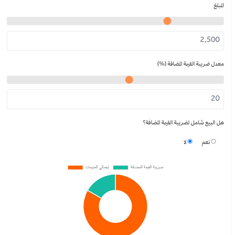 حاسبة ضريبة القيمة المضافة